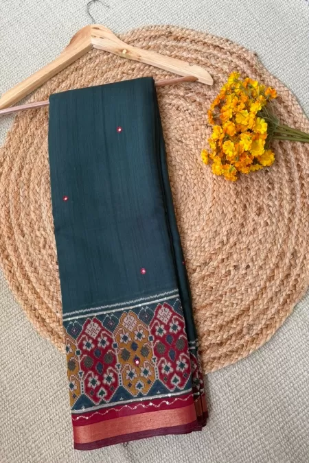 Green Chanderi Cotton Saree