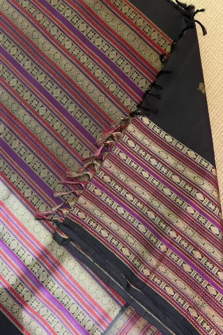 Black Varisai Border Kanjeevaram Silk Saree