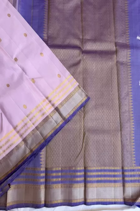 Traditional Lavender kanjeevaram silk saree