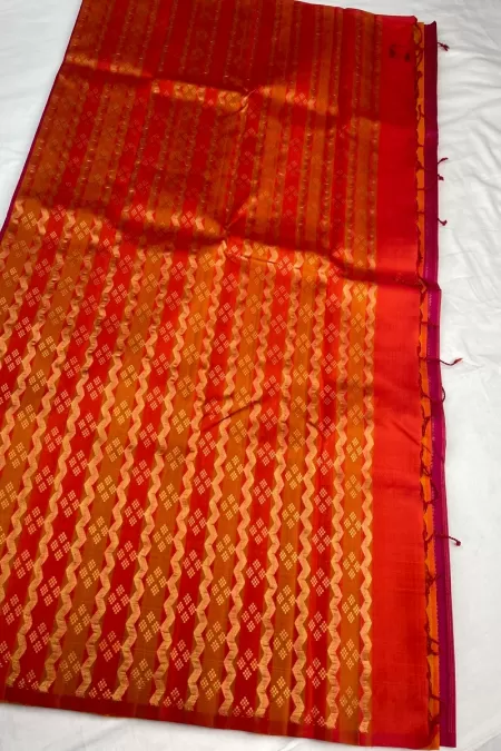 Borderless Pink Kanjeevaram Silk Saree
