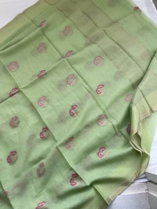 Pastel Green Kota Cotton Saree
