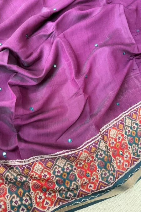 Navy Blue Chanderi Cotton Saree