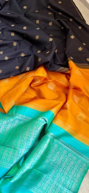 Green with Snuff Pure Zari Kanjeevaram Silk Saree
