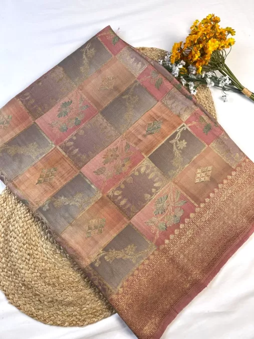 Rangkaat Tussar Georgette Benaras silk saree