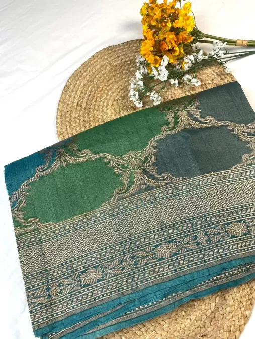 Rangkaat Tussar Georgette Benaras silk saree