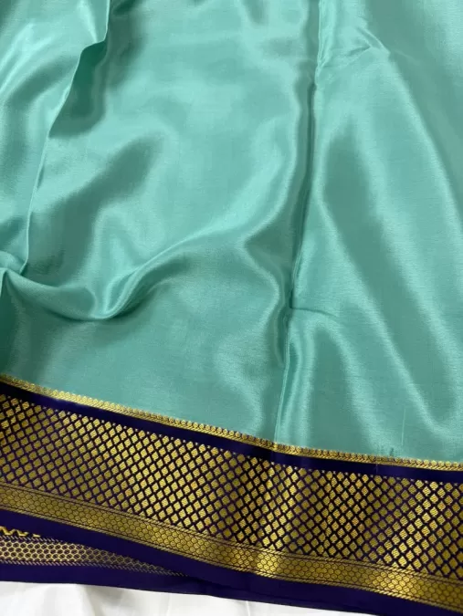 Distemper Green with Purple Mysore Crepe Silk Saree