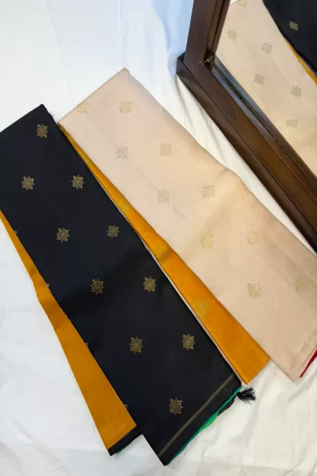 Magenta With Green Pure Zari Kanjeevaram Silk Saree
