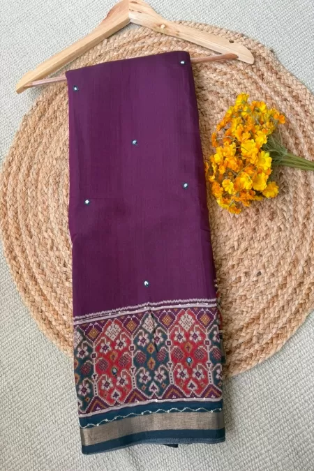 Purple Chanderi Cotton Saree