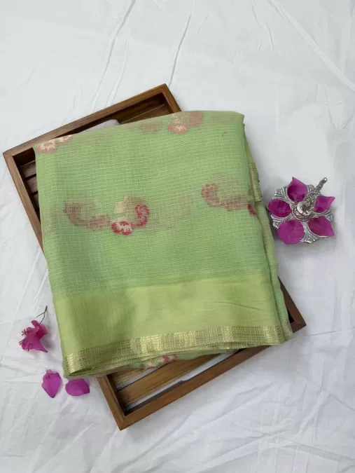 Pastel Green Kota Cotton Saree