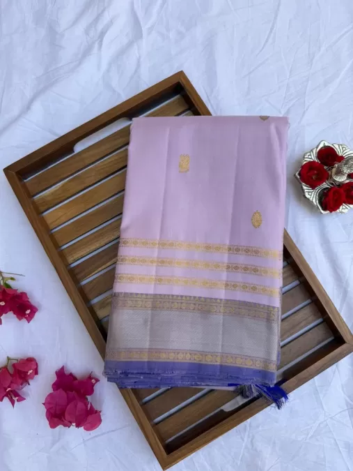 Traditional Lavender kanjeevaram silk saree