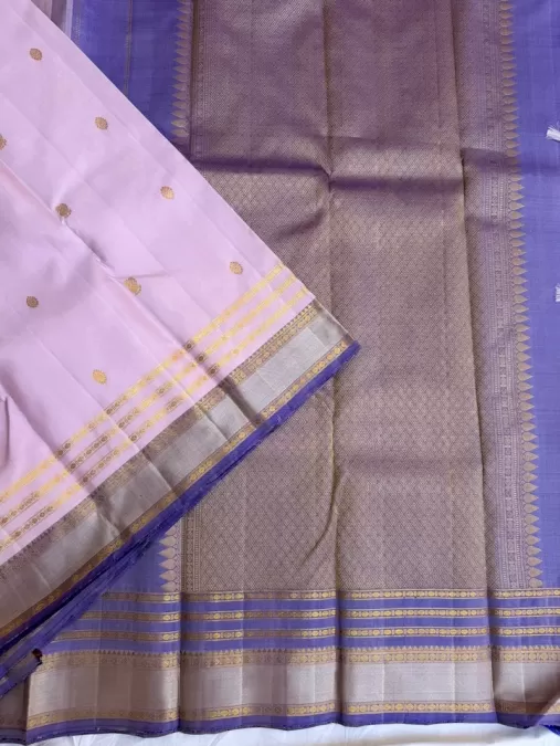 Traditional Lavender kanjeevaram silk saree